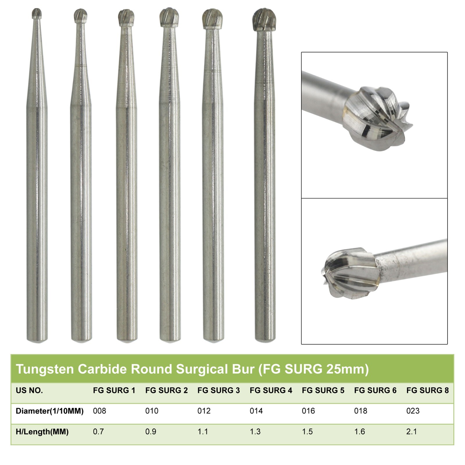 Wave Dental Surgical Burs Round Carbide Surgical Length Bur 25mm FGOS High Speed