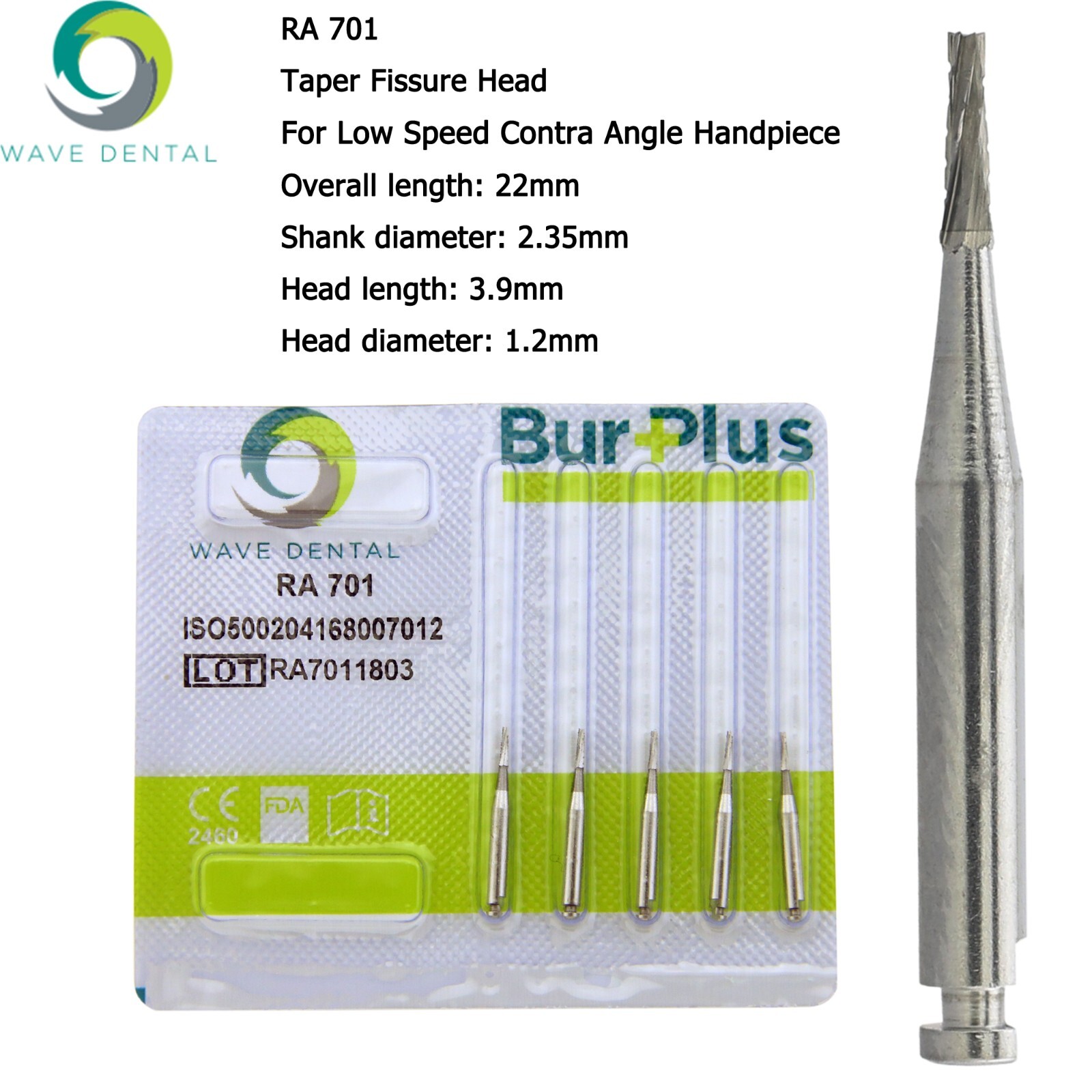 Wave Dental Carbide Round RA Burs Latch Surgical Length Bur RA SURG Contra Angle