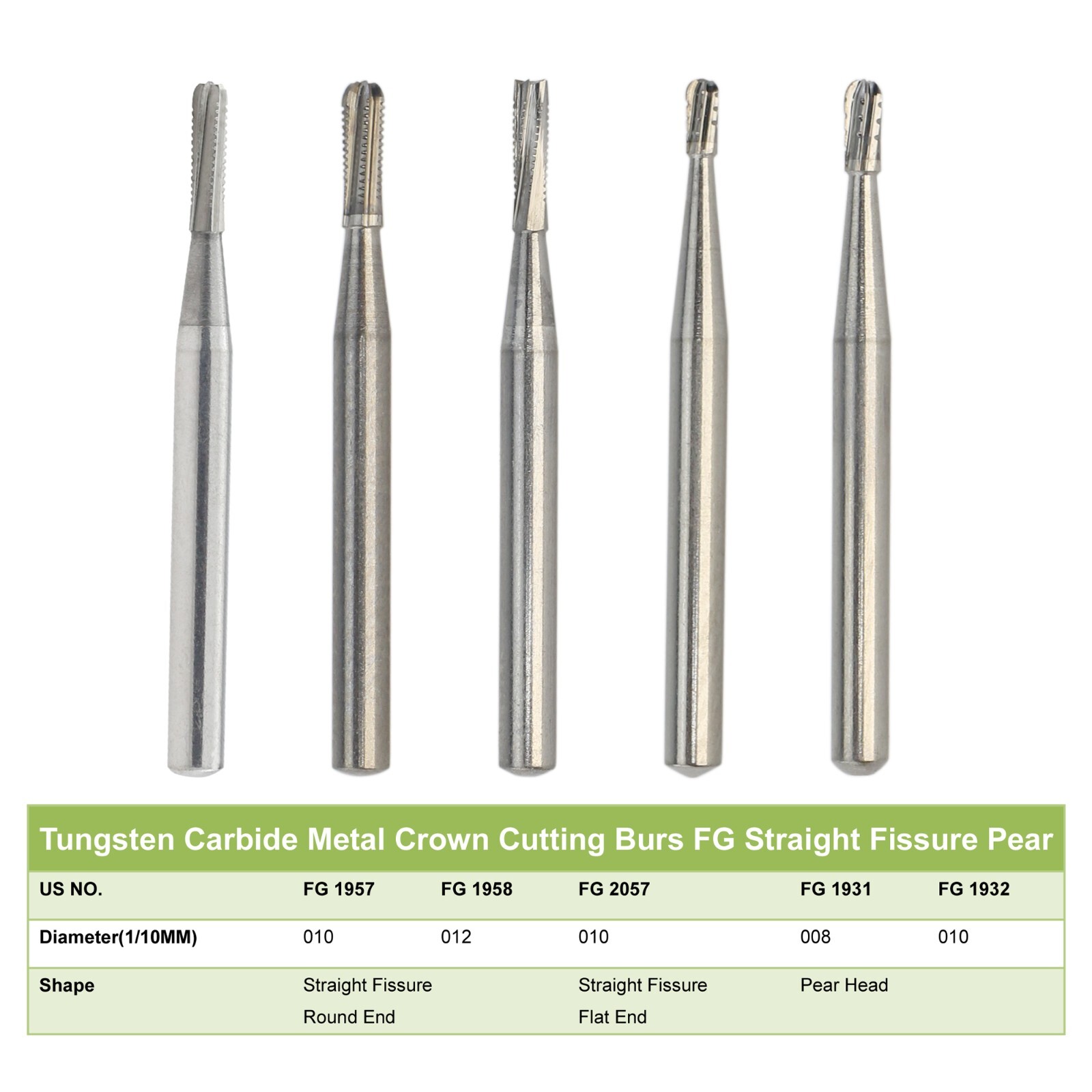 Wave Dental Burs FG 330 557 4 6 Carbide Burr Friction Grip Round Pear High Speed