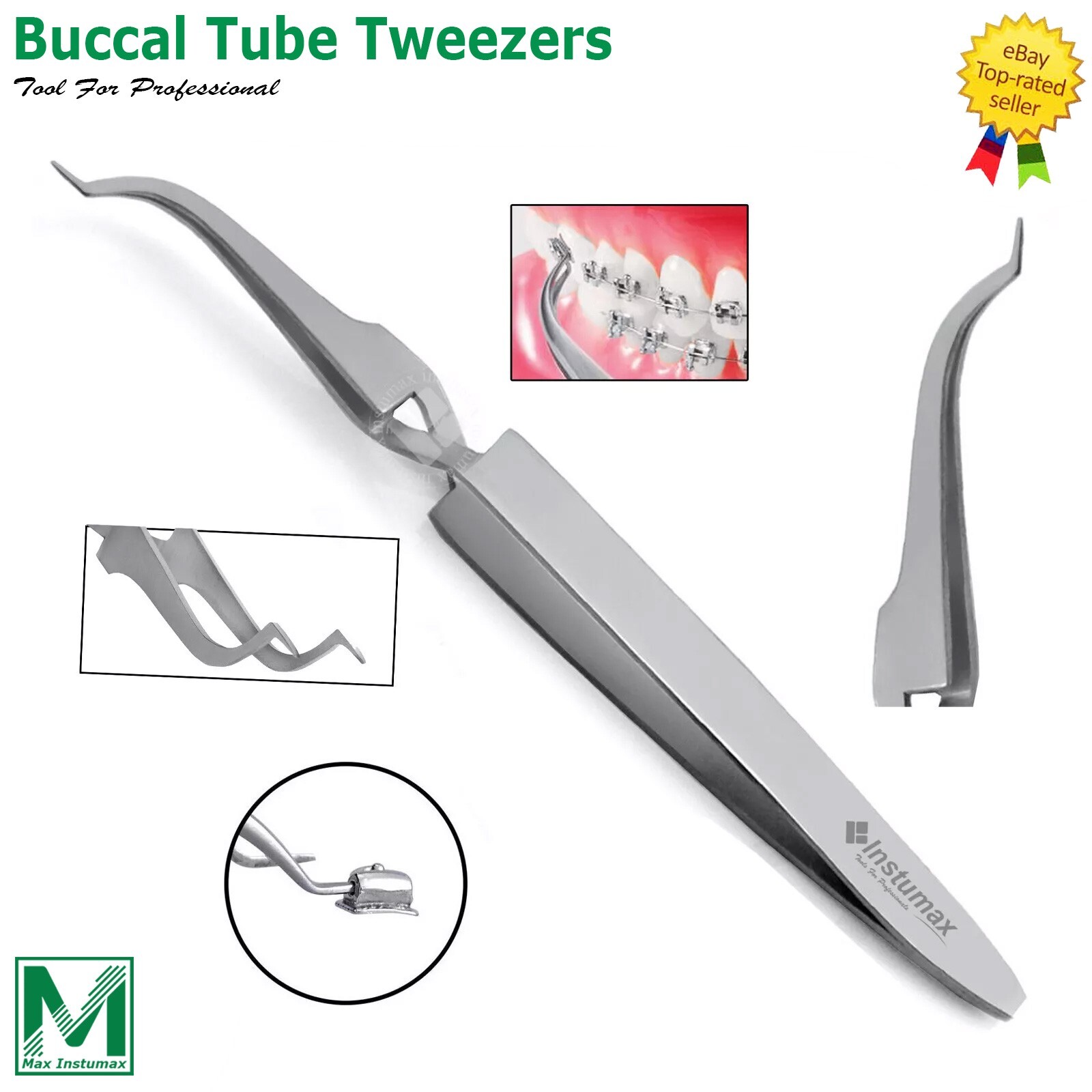Dental Buccal Tube Tweezers Slim Orthodontic Bracket Holding Placing CE