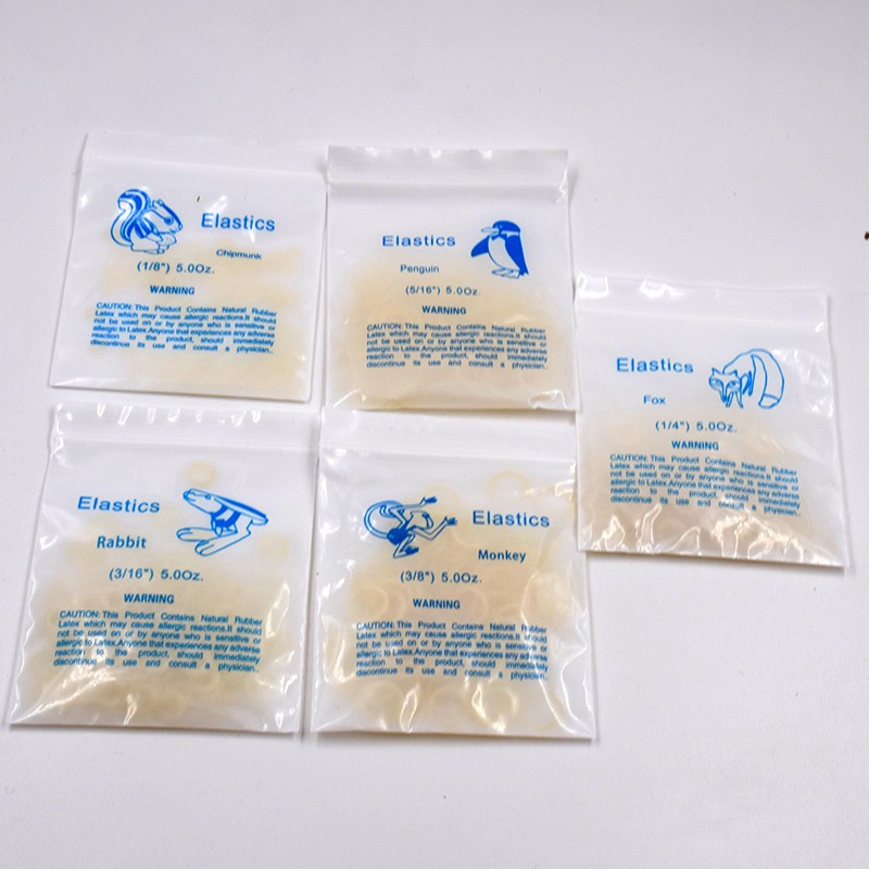 Dental Orthodontic Rubber Bands Ortho Elastics Latex Braces 15 Sizes for Choice