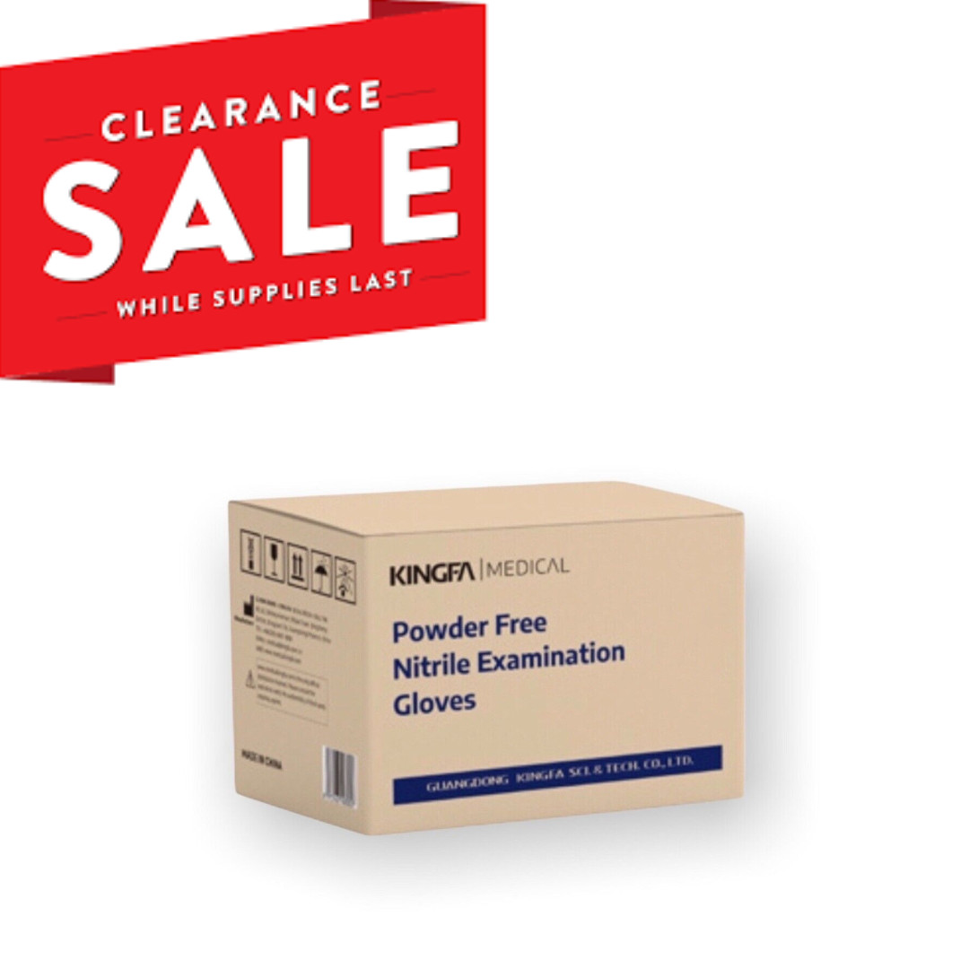 Kingfa Blue Nitrile Exam Gloves, 3 mil Latex & Powder Free – 1000 ct, M/L Sizes
