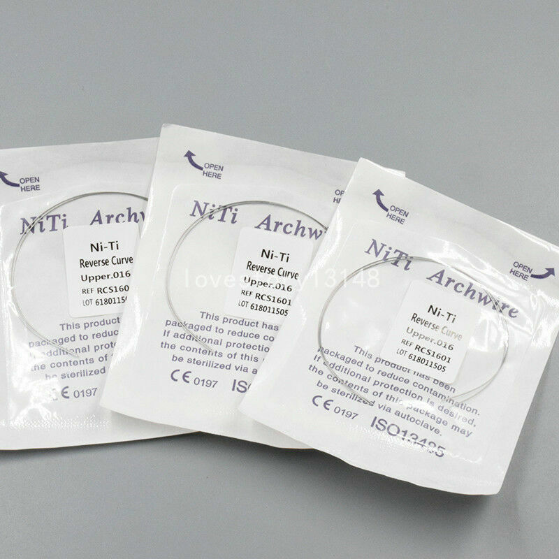 2 Pcs/Pack Dental Ortho Reverse Curve Niti Round Arch Wire Upper/Lower 012-020