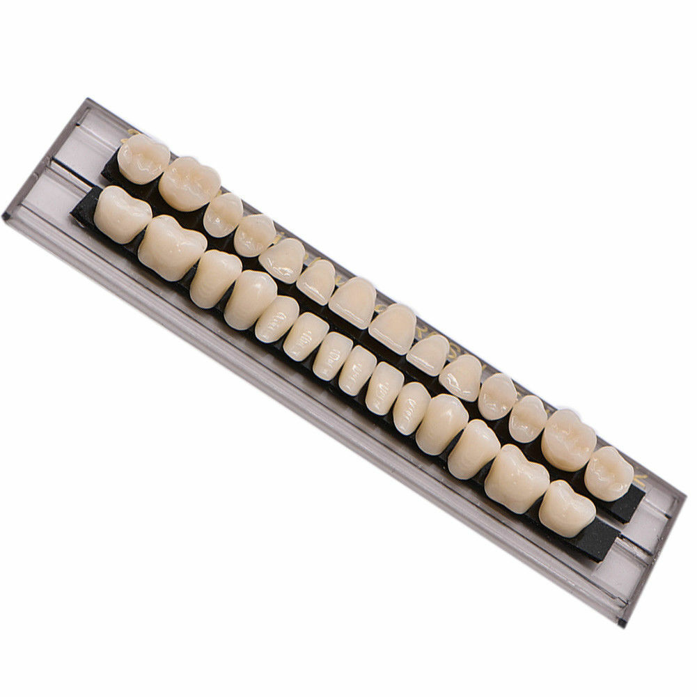 28 Pcs/Set Dental Denture Acrylic Resin Full Teeth Upper Lower Shade 23# A2/A3