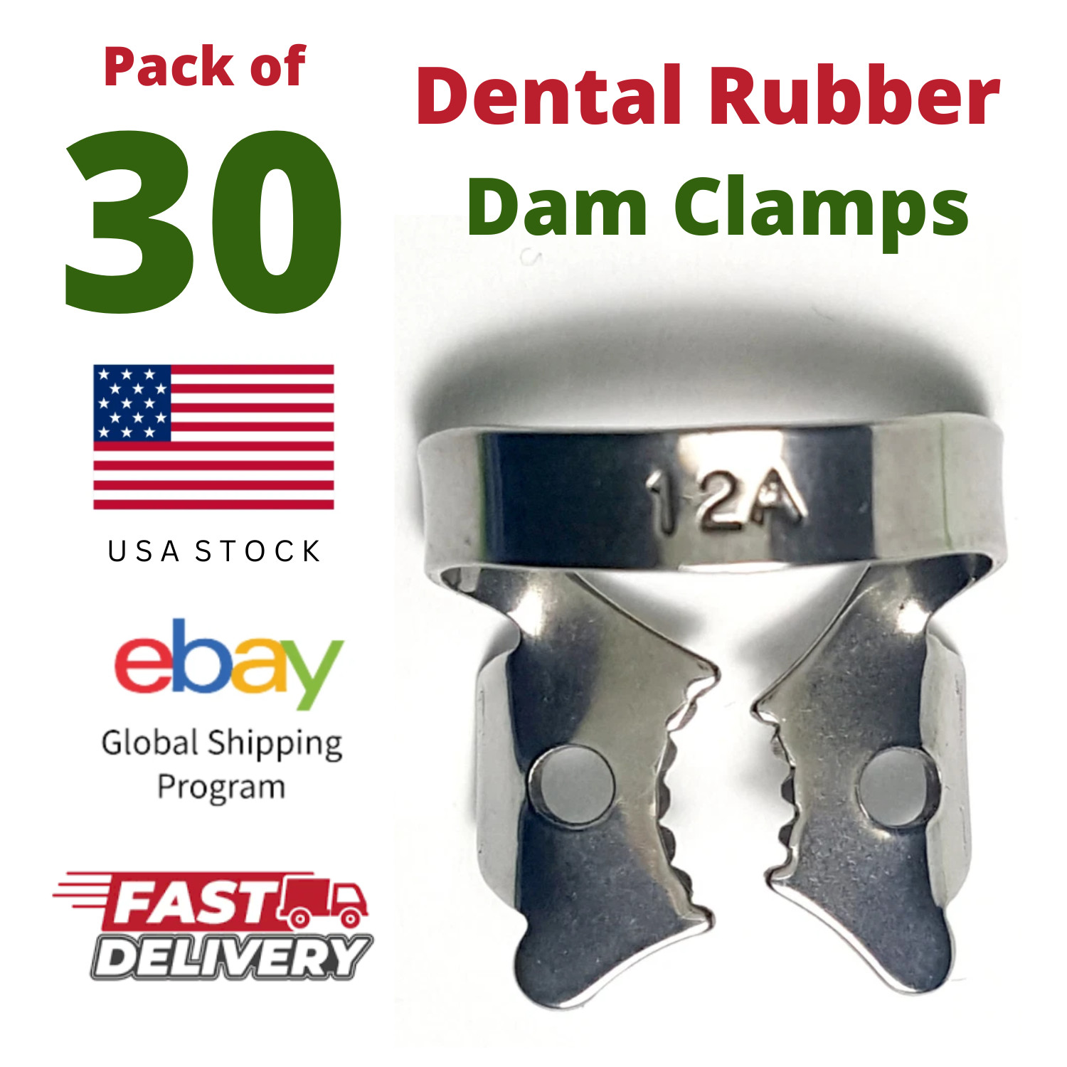 Dental Rubber DamClamp 12A Brinker Molar German Stainless Steel Autoclavable USA