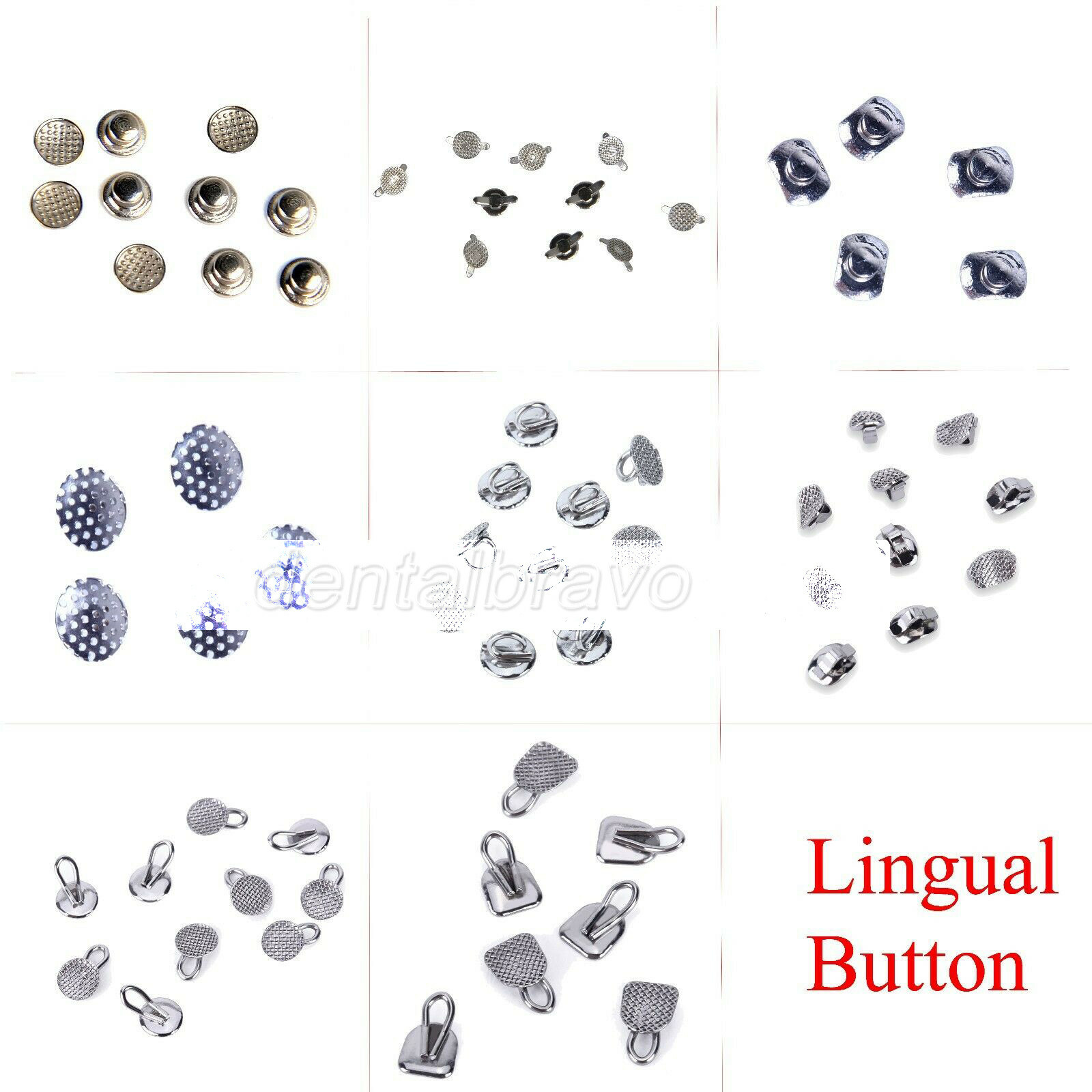 9 Types AZDENT Dental Orthodontic Lingual Buttons Bondable Round 10pcs/bag
