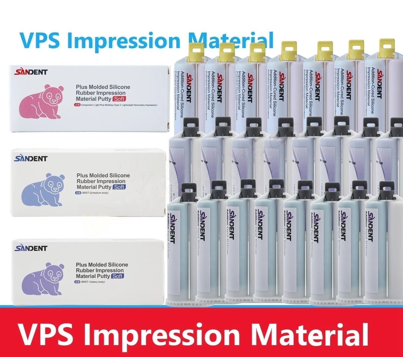 Dental VPS Impression Material Light/Medium/Heavy Body – Fast Set 50ML Cartridge