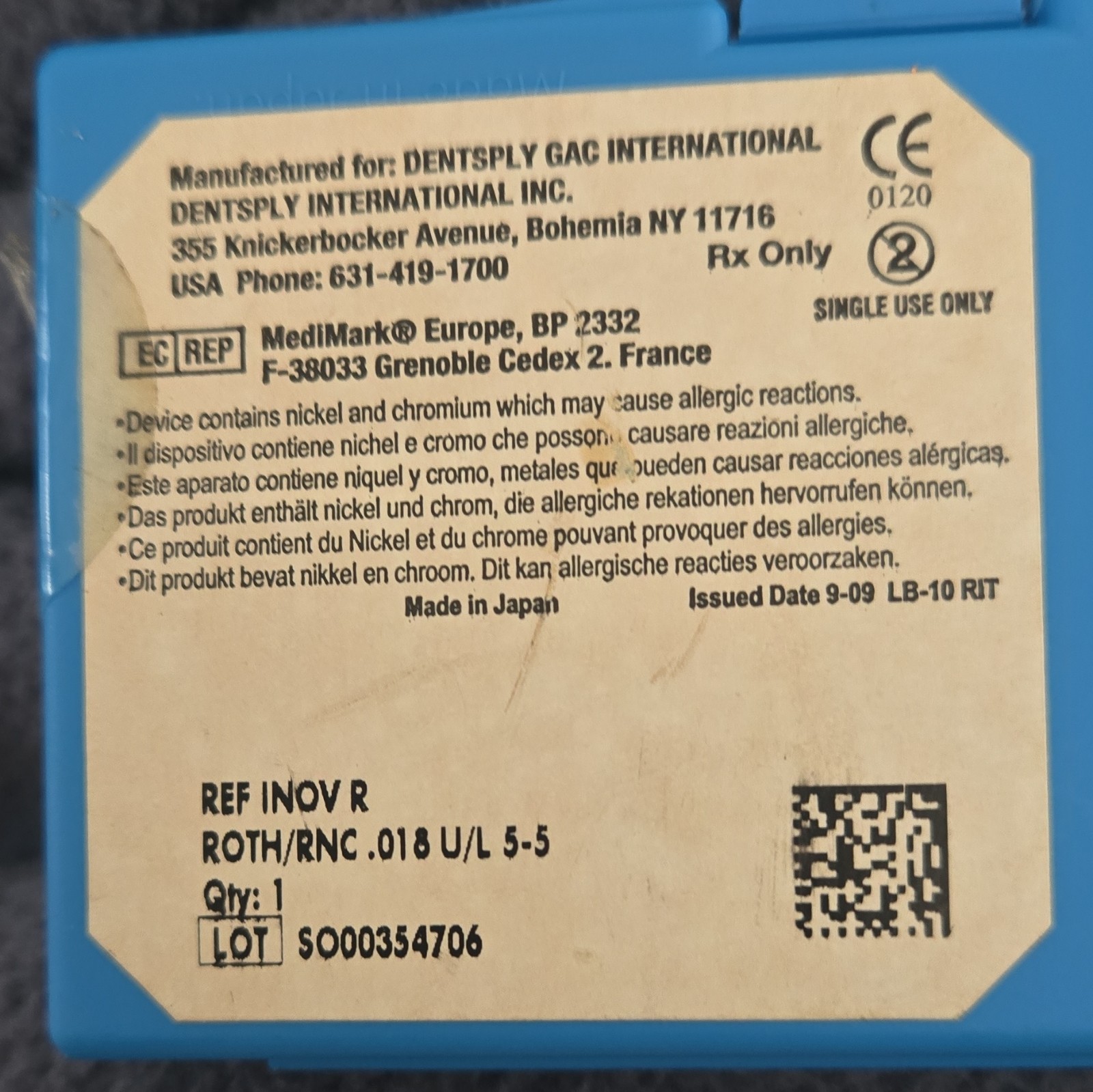 DENTSPLY GAC In-R Self Ligating 018 ROTH AND MBT 5-5 BRACKETS. Have BOTH Scripts