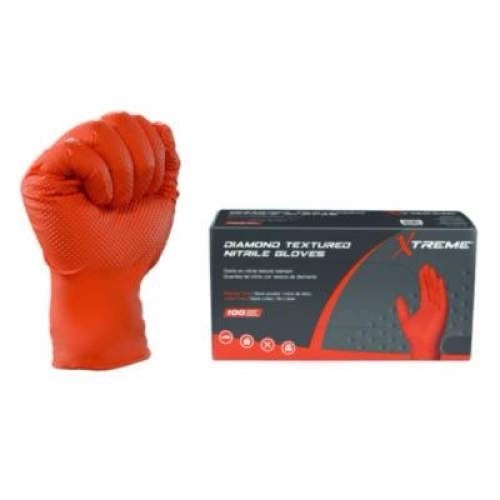 100 Ct Xtreme Diamond Textured Nitrile Gloves medium Food Cleaning Automotive