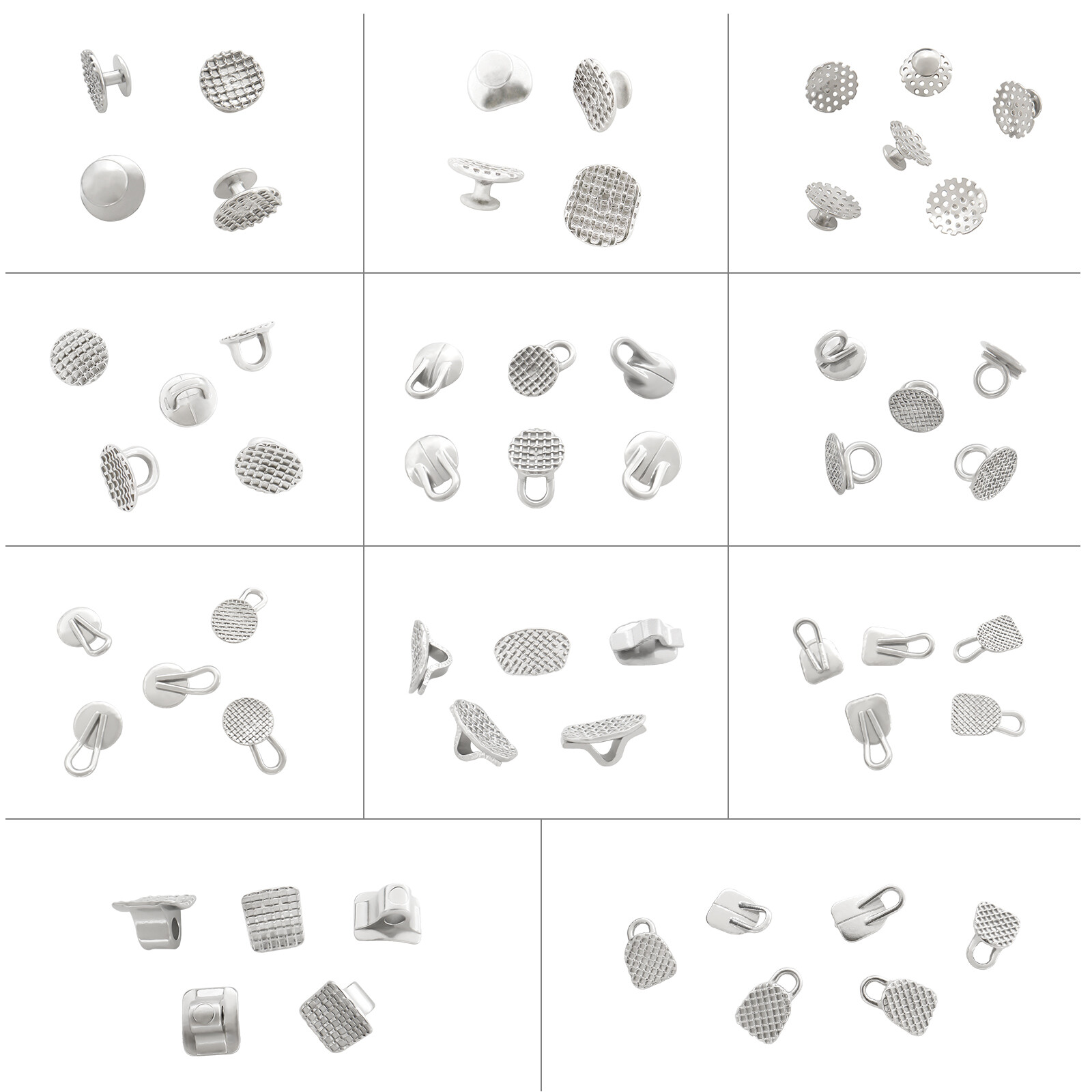 ETERFANT Dental Ortho Lingual Buttons Round/Rectangular Bondable/Button Chains