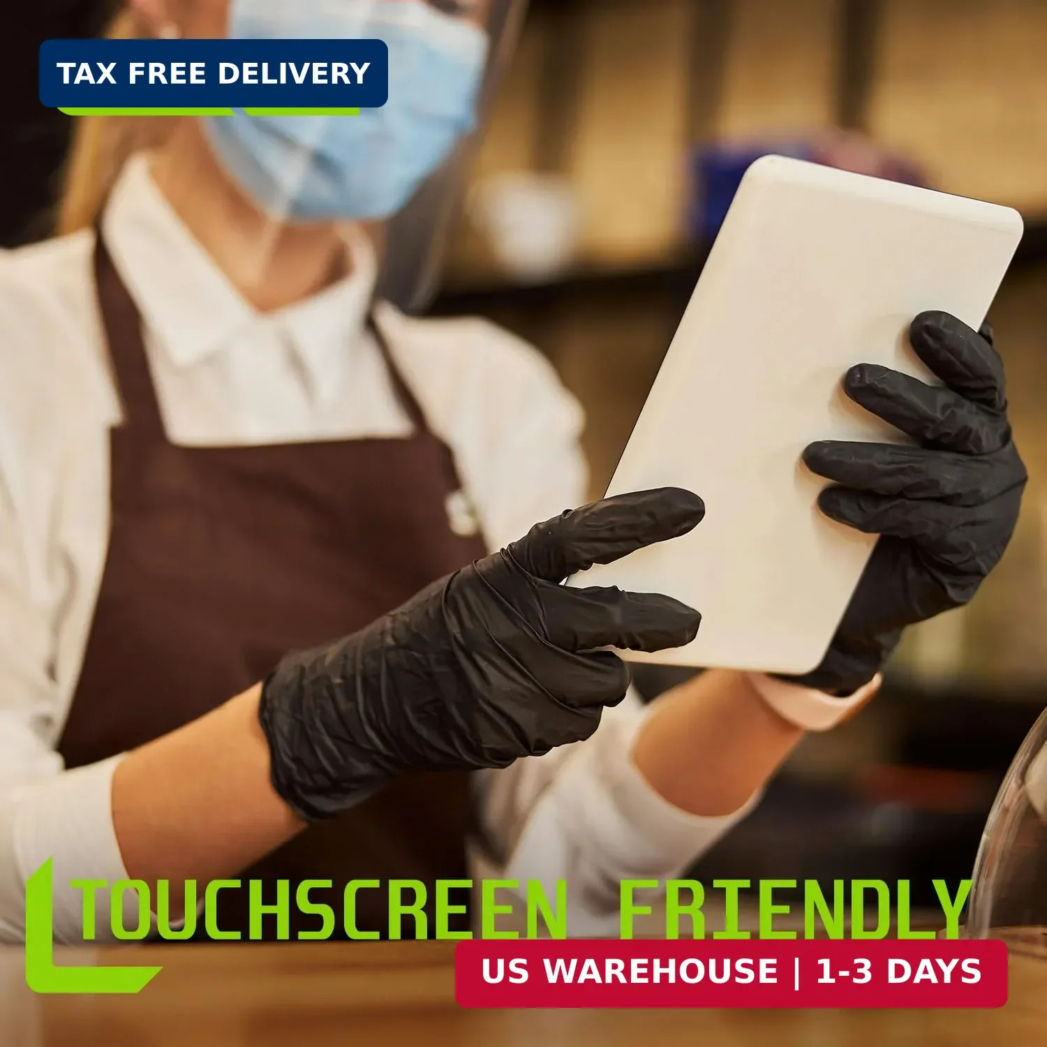 Disposable Nitrile Gloves, 4 Mil Latex-Free Powder-Free Industrial Gloves for Cl
