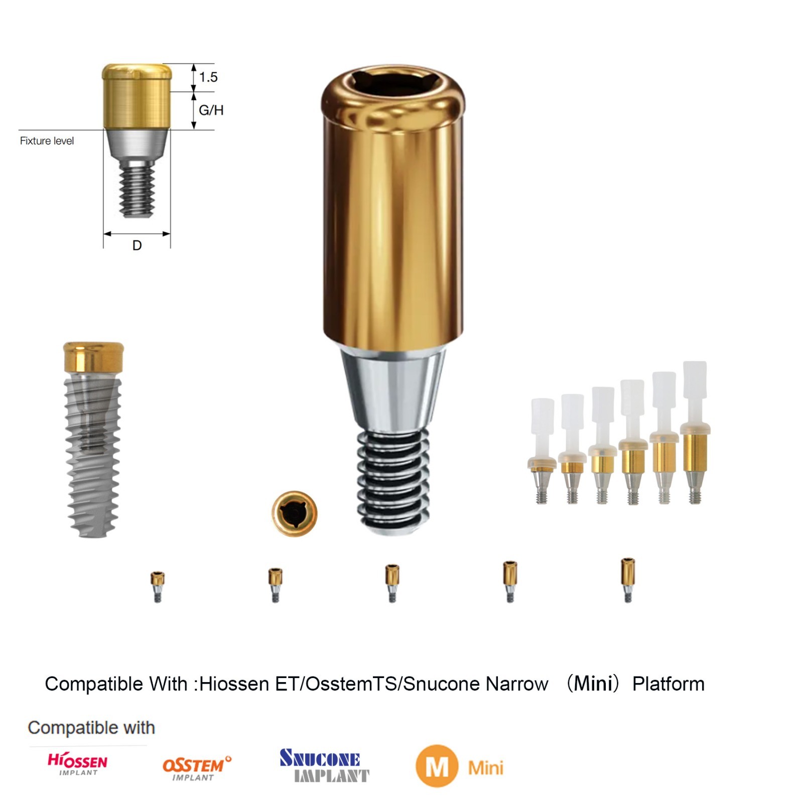 US Dental Attachment Locator Abutment for Hiossen/Zimmer/Nobel Biocare/Bego/Mis
