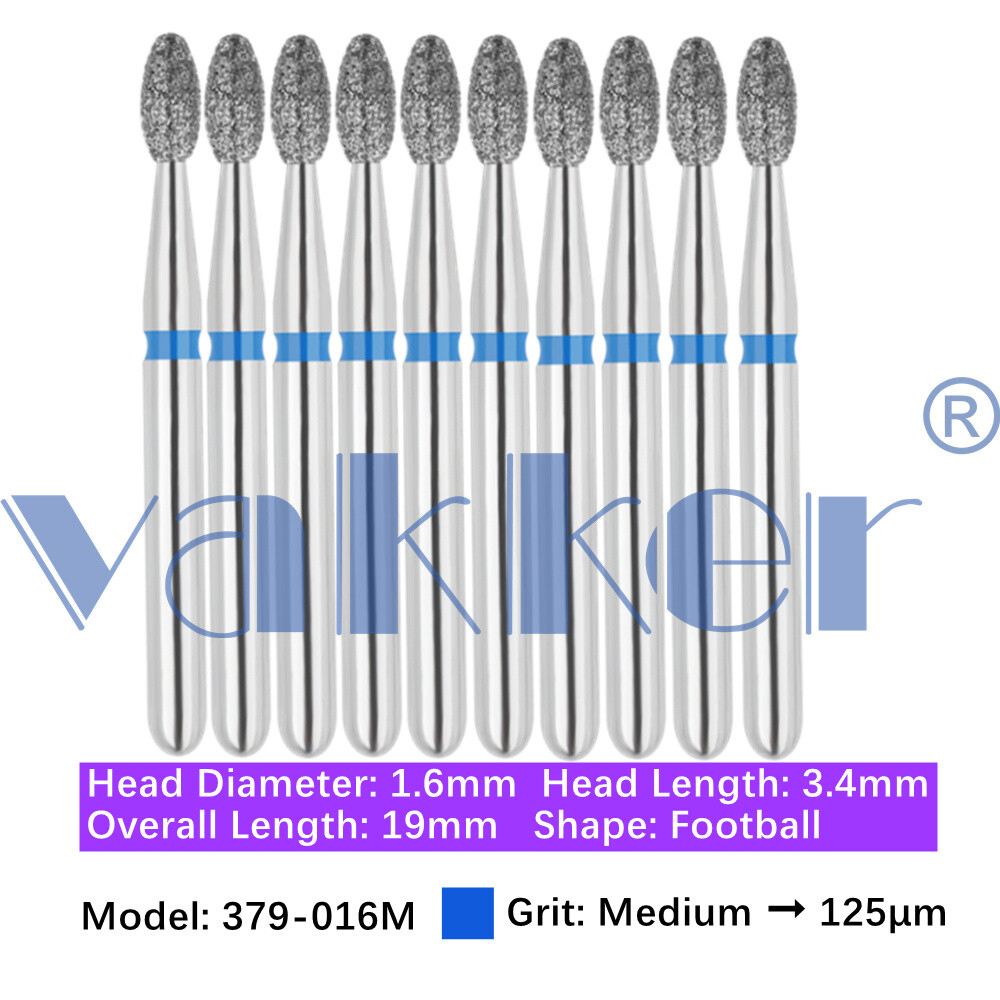 10pc/pk Diamond Burs Shape Egg Diamond Bur Super Fine Medium Coarse