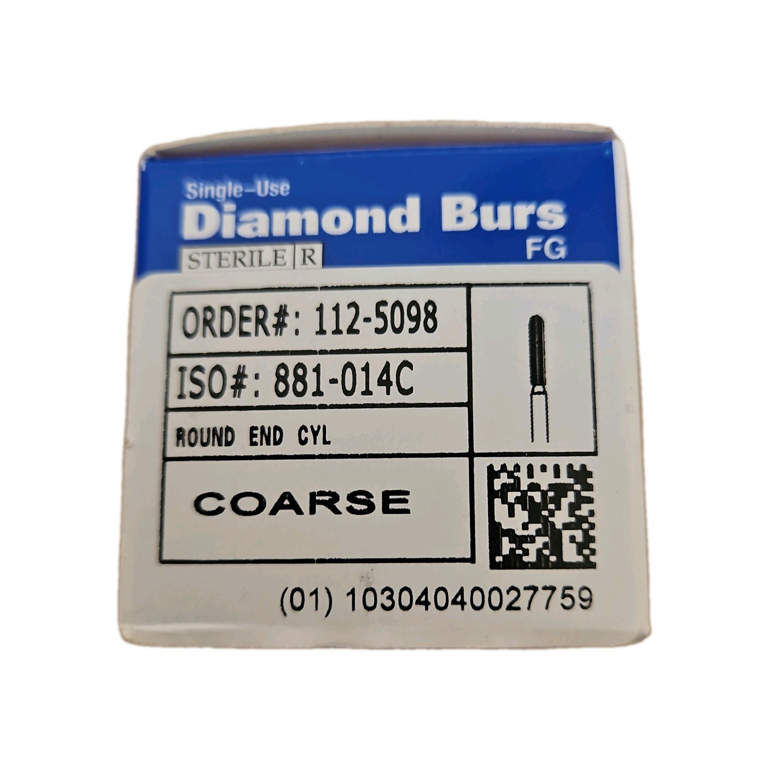 HS -Single-Use Coarse Diamond Burs FG Round End Cylinder 881-014C 25pk BRAND NEW