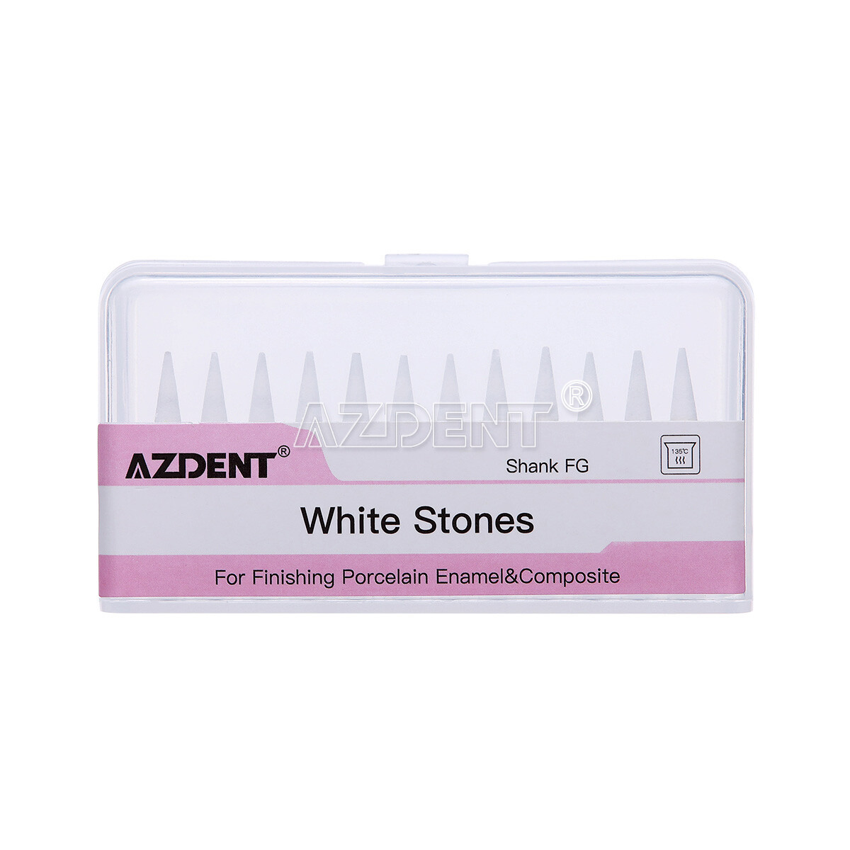 Dental White Polishing Stones Flame Cone Shape FG Burs Arkansas Stone