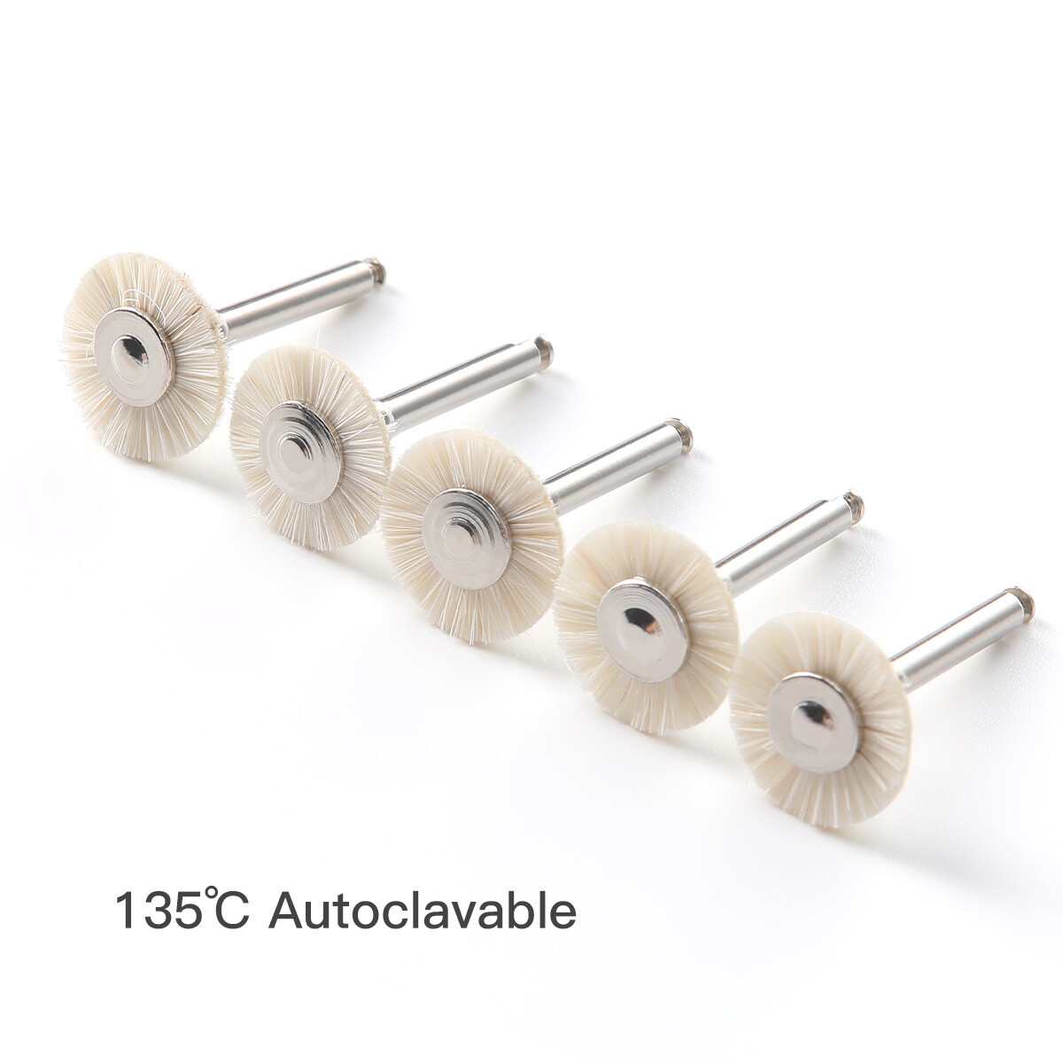 5Pcs/Pack Dental Goat Hair Polishing Brush Buffing Wheel 2.35mm for Rotary Tools