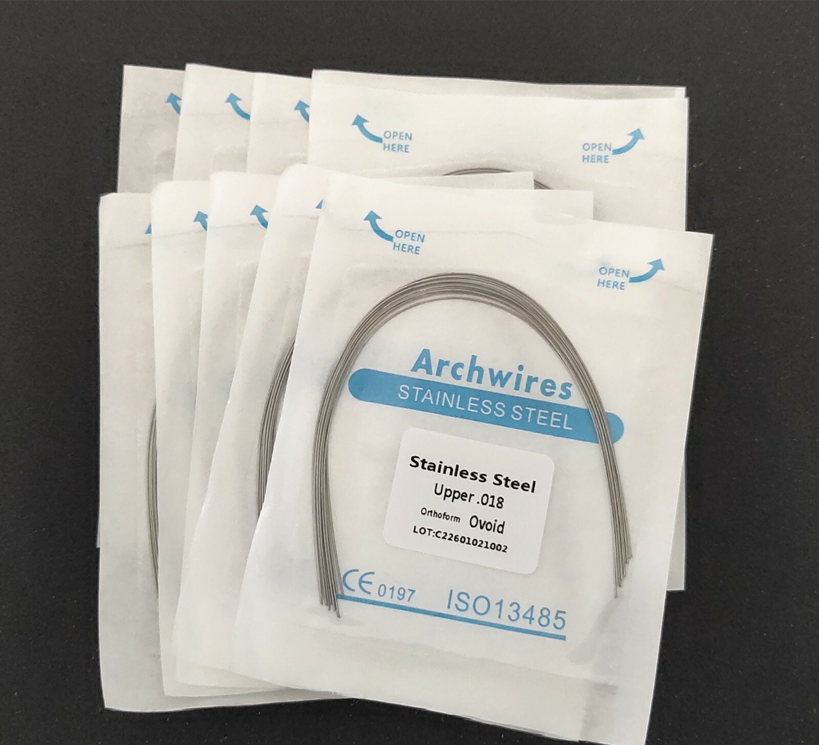 100 Pieces Dental Stainless Steel Round Arch Wire Orthodontic Arcs Ovoid Form