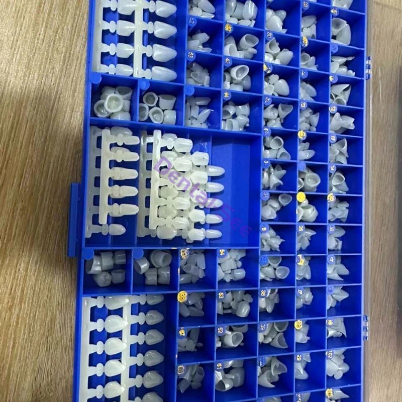NEW POLYCARBONATE TEMPORARY DENTAL CROWNS BOX KIT 360 PCS W/ CROWN MOLD GUIDES