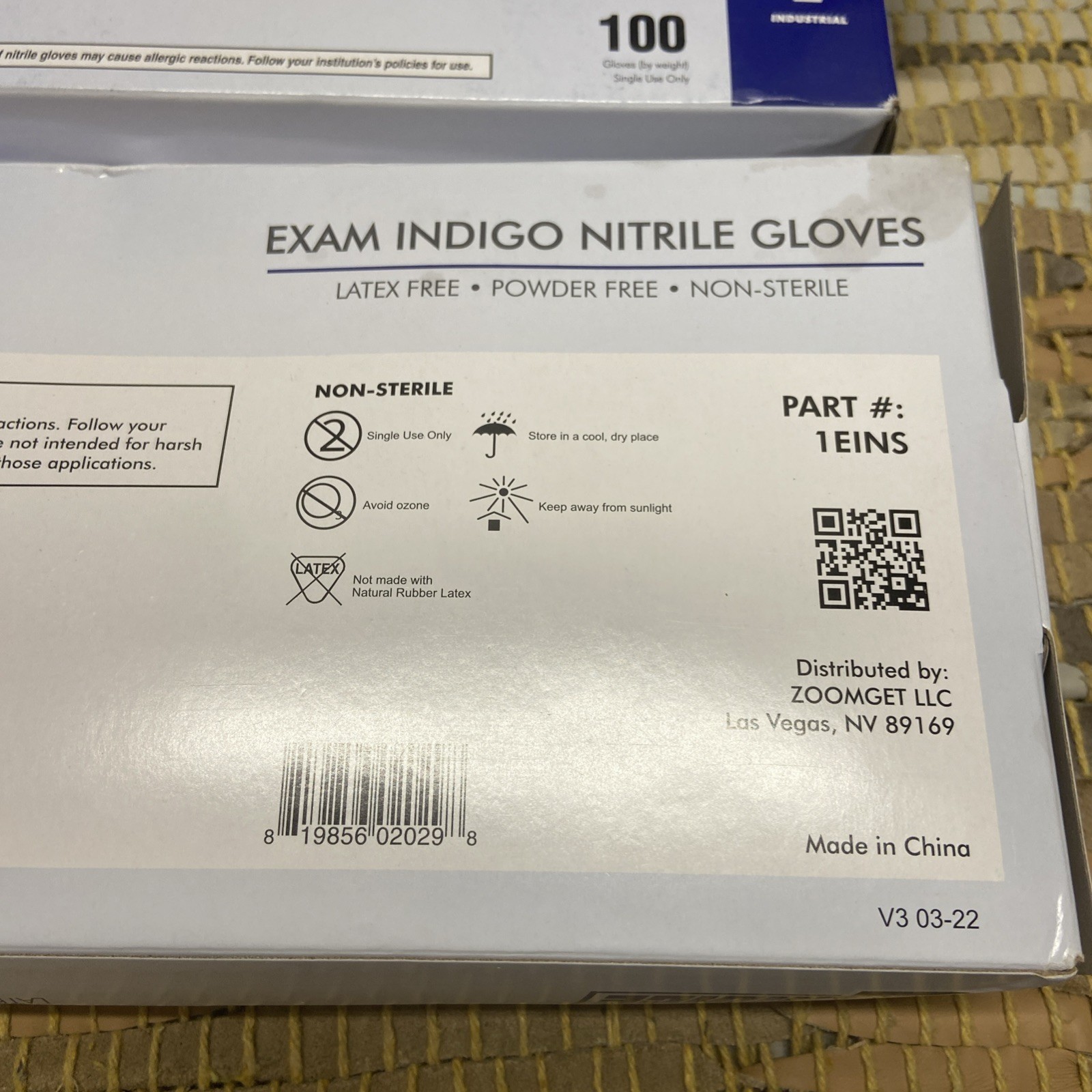 4x 1st Choice Indigo Nitrile Disposable Exam/Medical Gloves 3 Mil Latex-Free 100