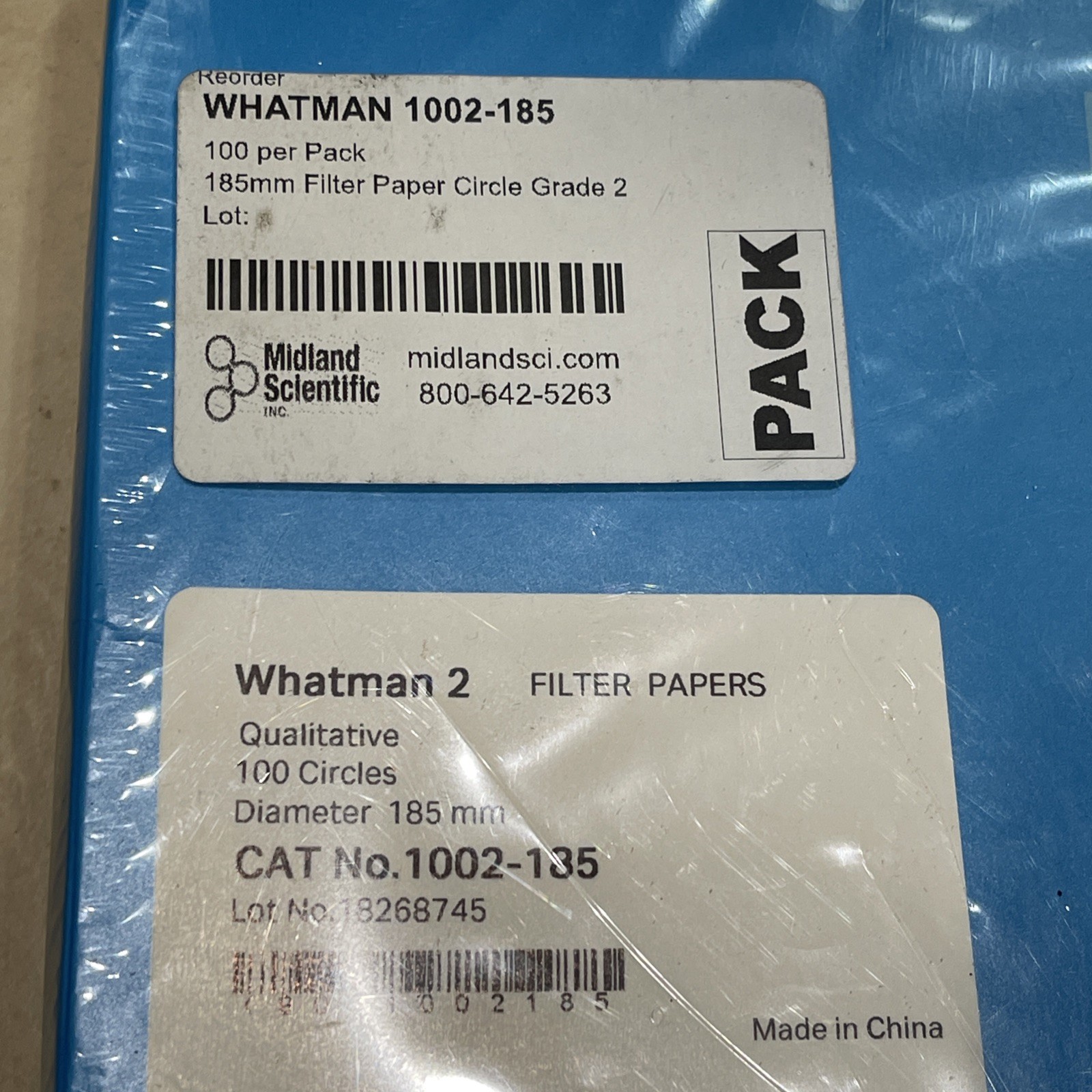 Whatman Qualitative Filter Paper Circles 185mm Diameter 1002 185 Box of 100 New
