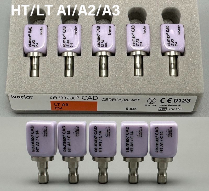 Dental Class Ceramic Blocks Cube Veneer LT HT A1 A2 A3 IPS C14 Emax CAD CEREC