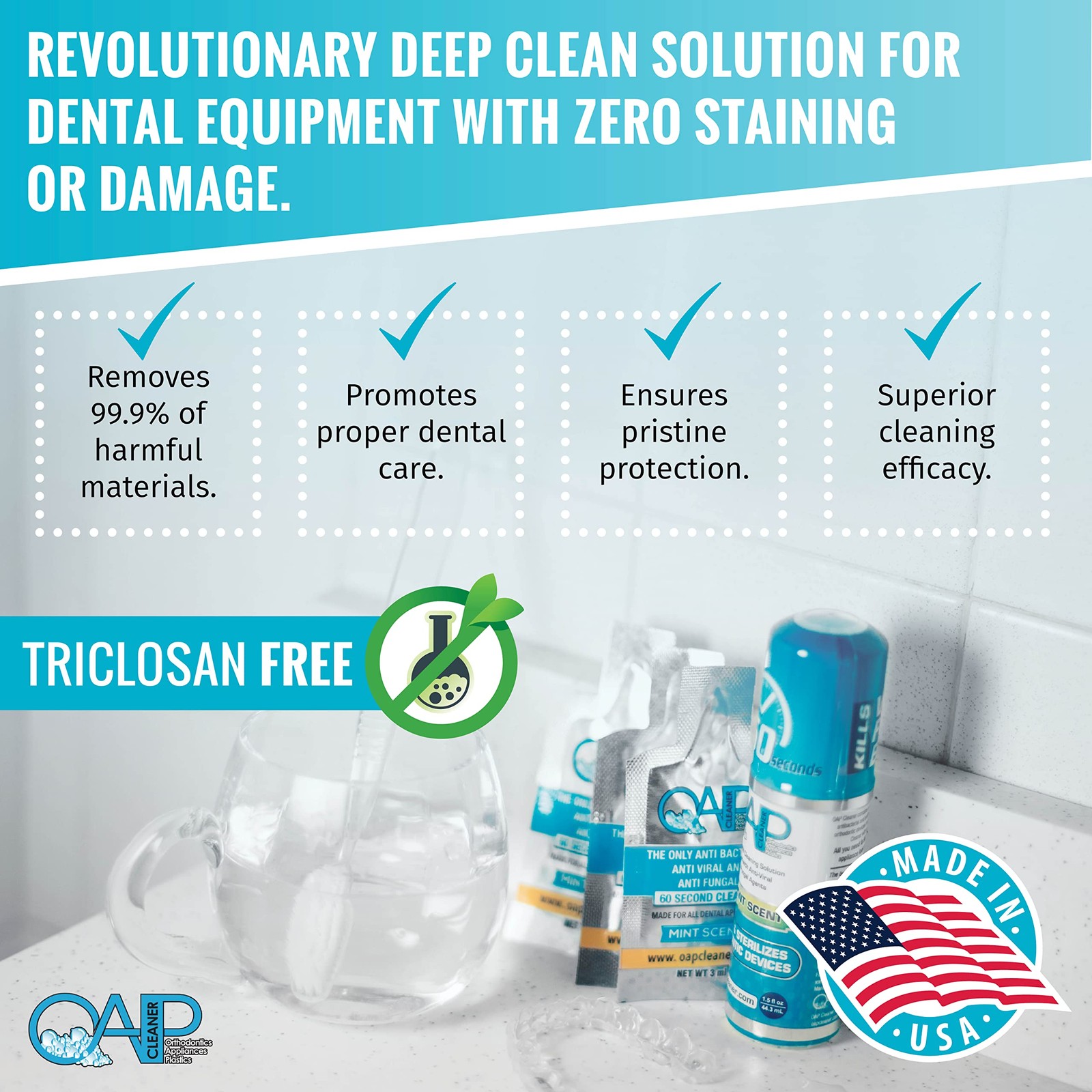 OAP Cleaner – Cleans and Sterilizes Removable 3.8 Fl Oz (Pack of 1), Clear