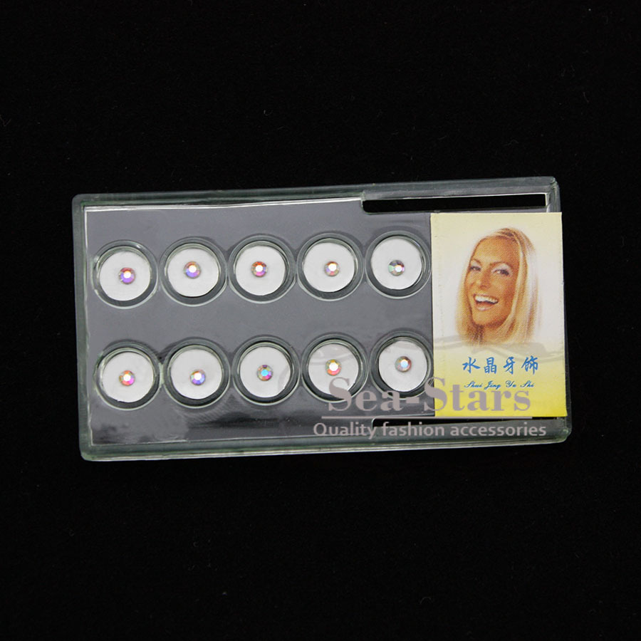 New Band 10 Pcs Dental Crystals On Tooth Sticker Rainbow Assorted Made Curing