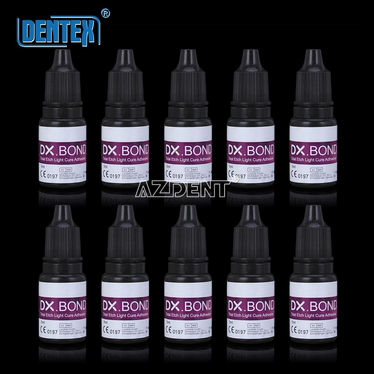 10X Dentex Dental Light Cure Dentin Enamel Bonding Resin Adhesive One Step 5mL
