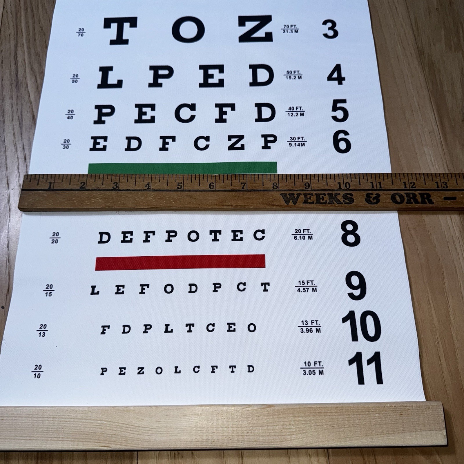 Snellen Eye Exam Chart Wall Hanging Vision Test Chart 2 Pointers Home Classroom