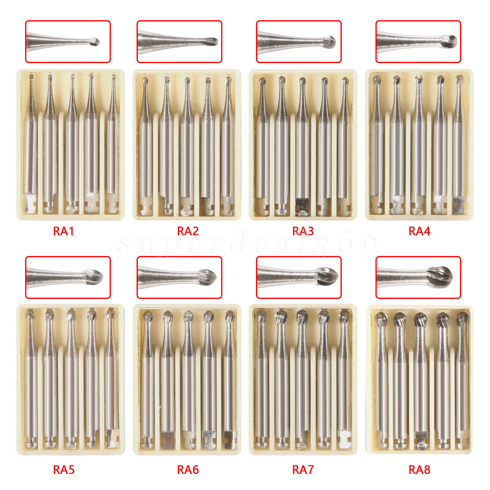 Dental Slow Low Speed Contra Angle Handpiece/Round Carbide Bur Latch RA 1-8 DS