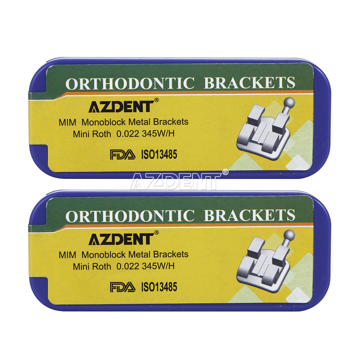 Dental Orthotic MIM Monoblock Metal Bracket Braces Mini Roth / MBT.022 Hooks 345