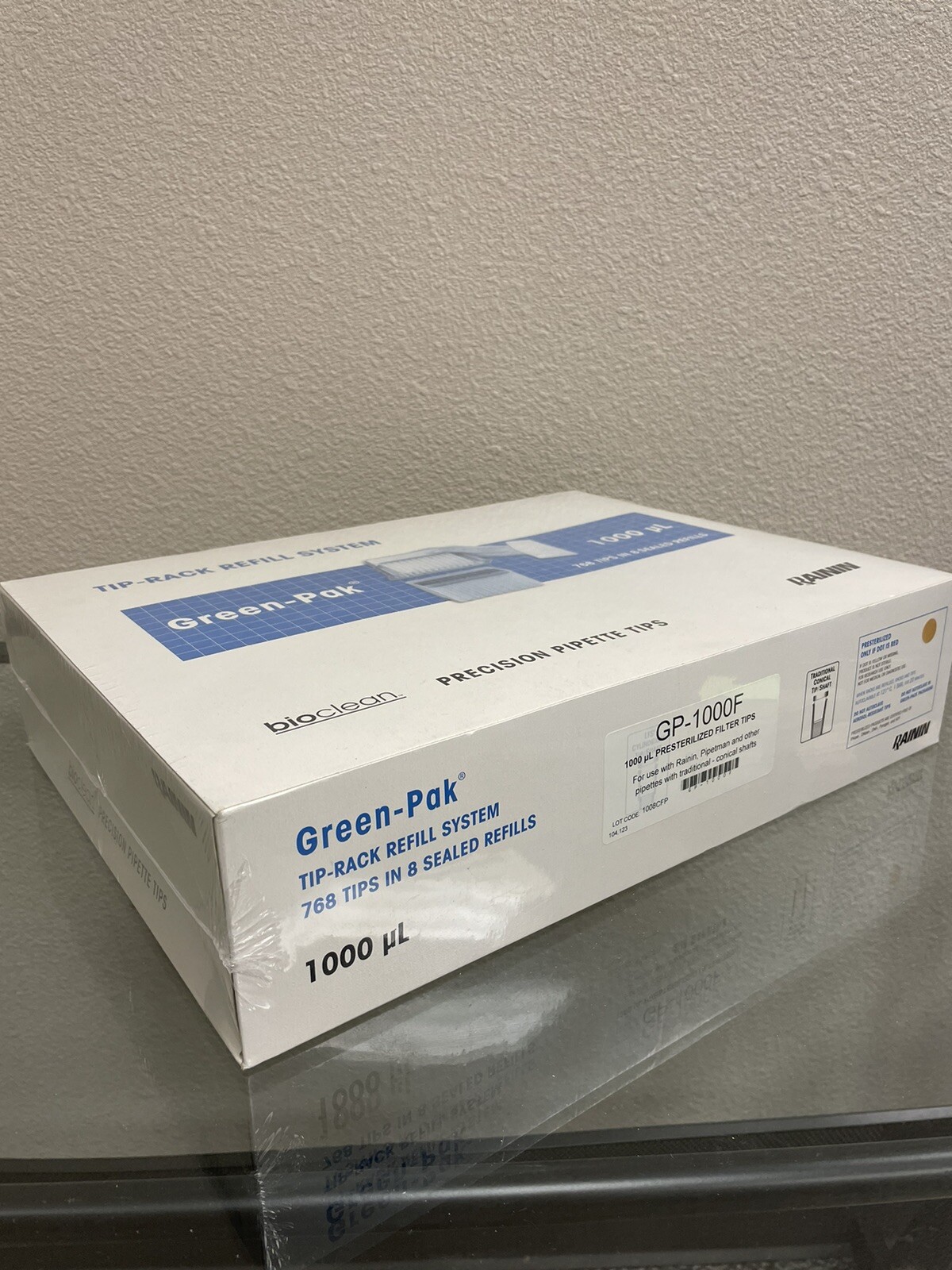 Green-Pak 1000 ul For Rainin Pipet yes, 768 Tips