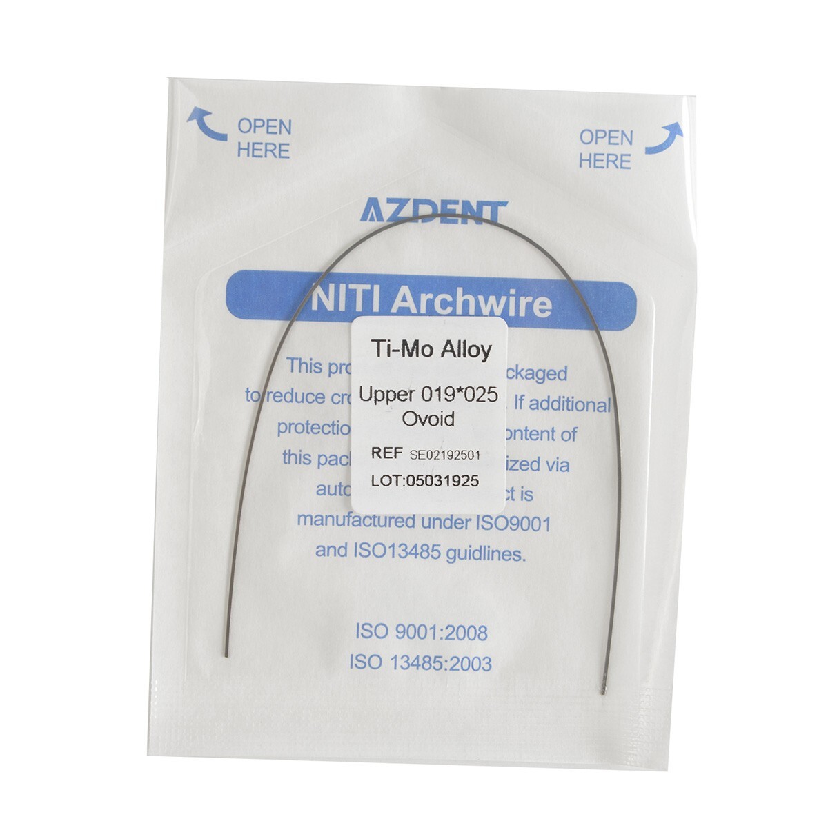 10 Packs AZDENT Dental Orthodontic TMA Alloy Rectangular Arch Wires 19X25 Upper