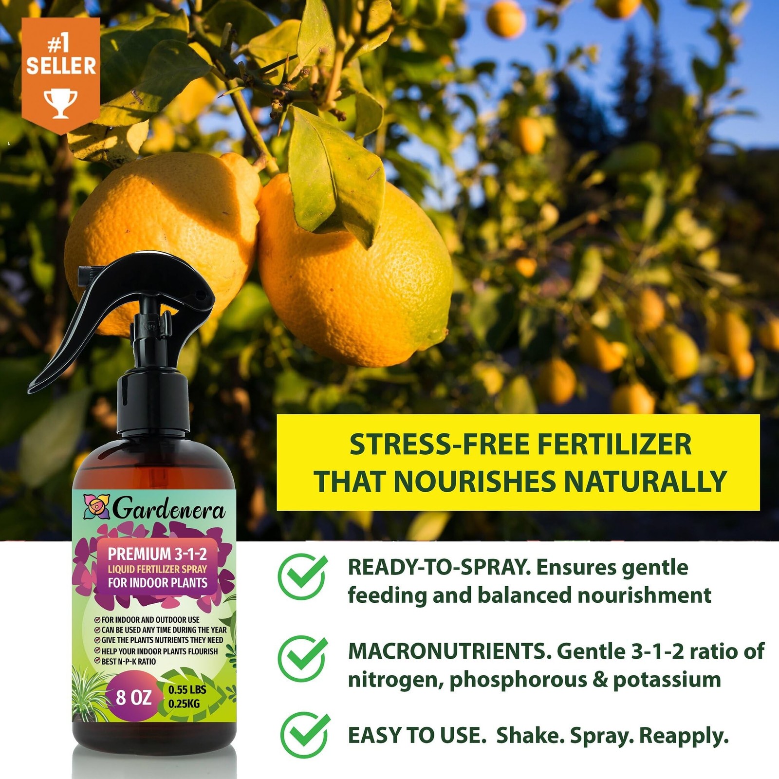 Gardenera Professional Indoor Plants Spray Fertilizer Mist for Home Gardening…