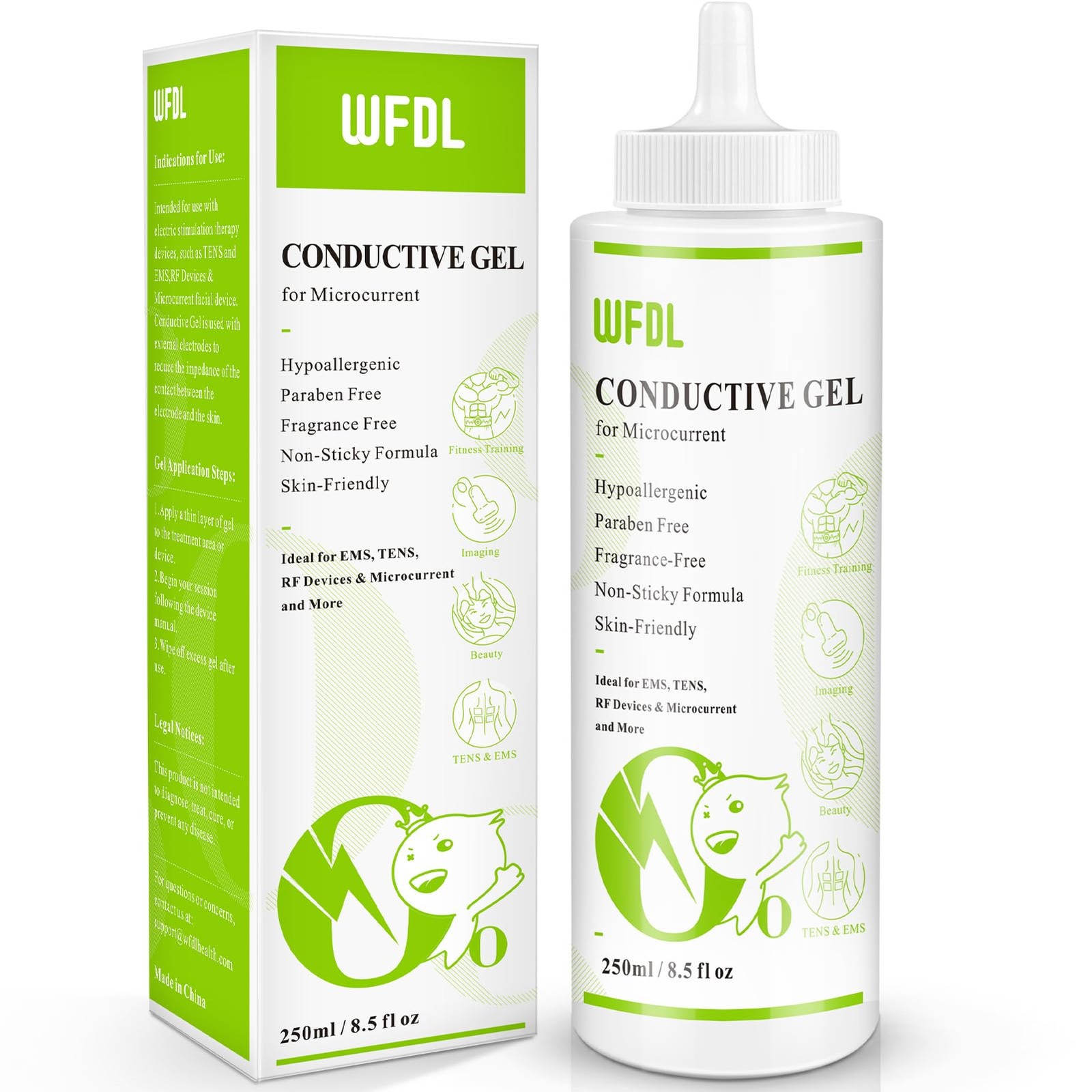 Microcurrent Conductive Gel Perfect for EMS, RF and TENS, Safe Transparent