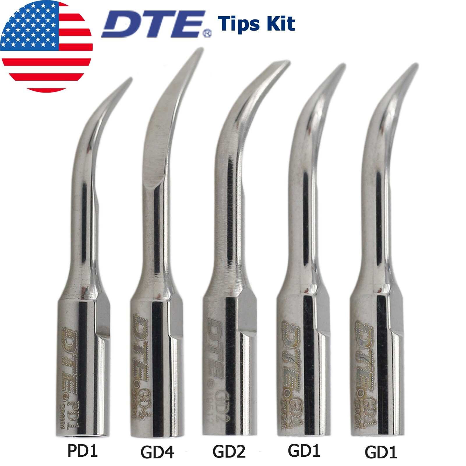Woodpecker DTE Dental Ultrasonic Scaler Piezo Handpiece HW-5L HD-7L Tips G1 GD1
