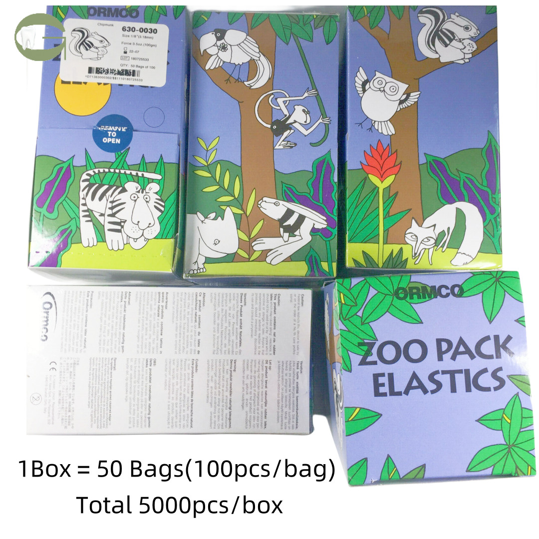 Dental ORMCO Zoo Park Orthodontic Super Elastics Rubber Band Ties 3.5OZ
