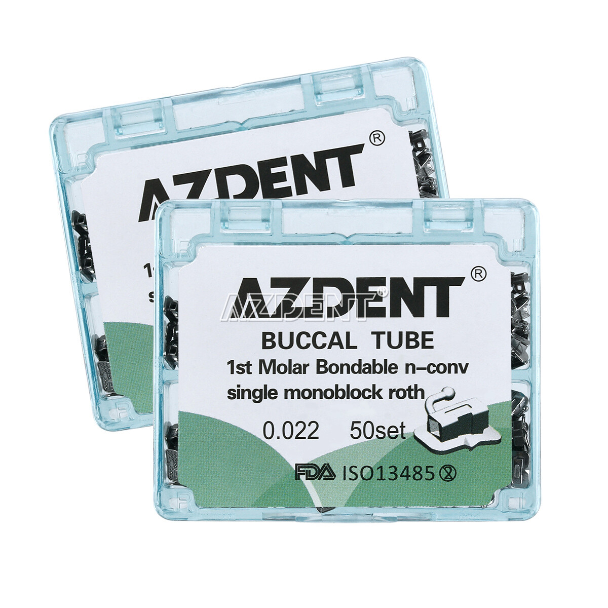 AZDENT Dental Ortho Buccal Tubes 1st Molar Tube Roth 0.022 Bondable Non-conv