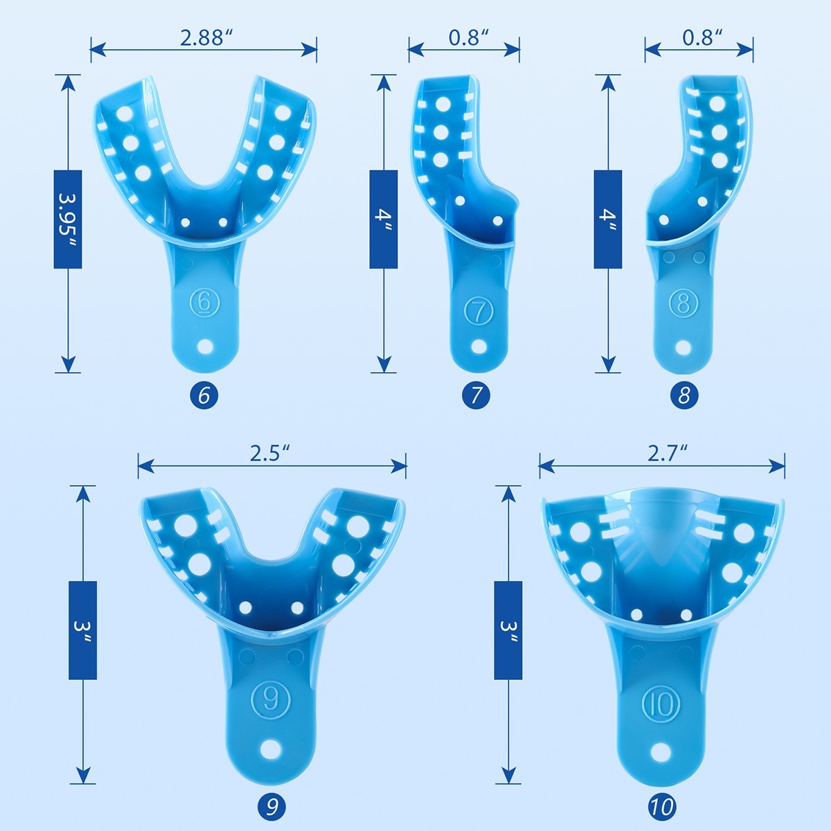 Dental Impression Trays Perforated Plastic Disposable (CHOOSE SIZE) 12 Trays/Bag