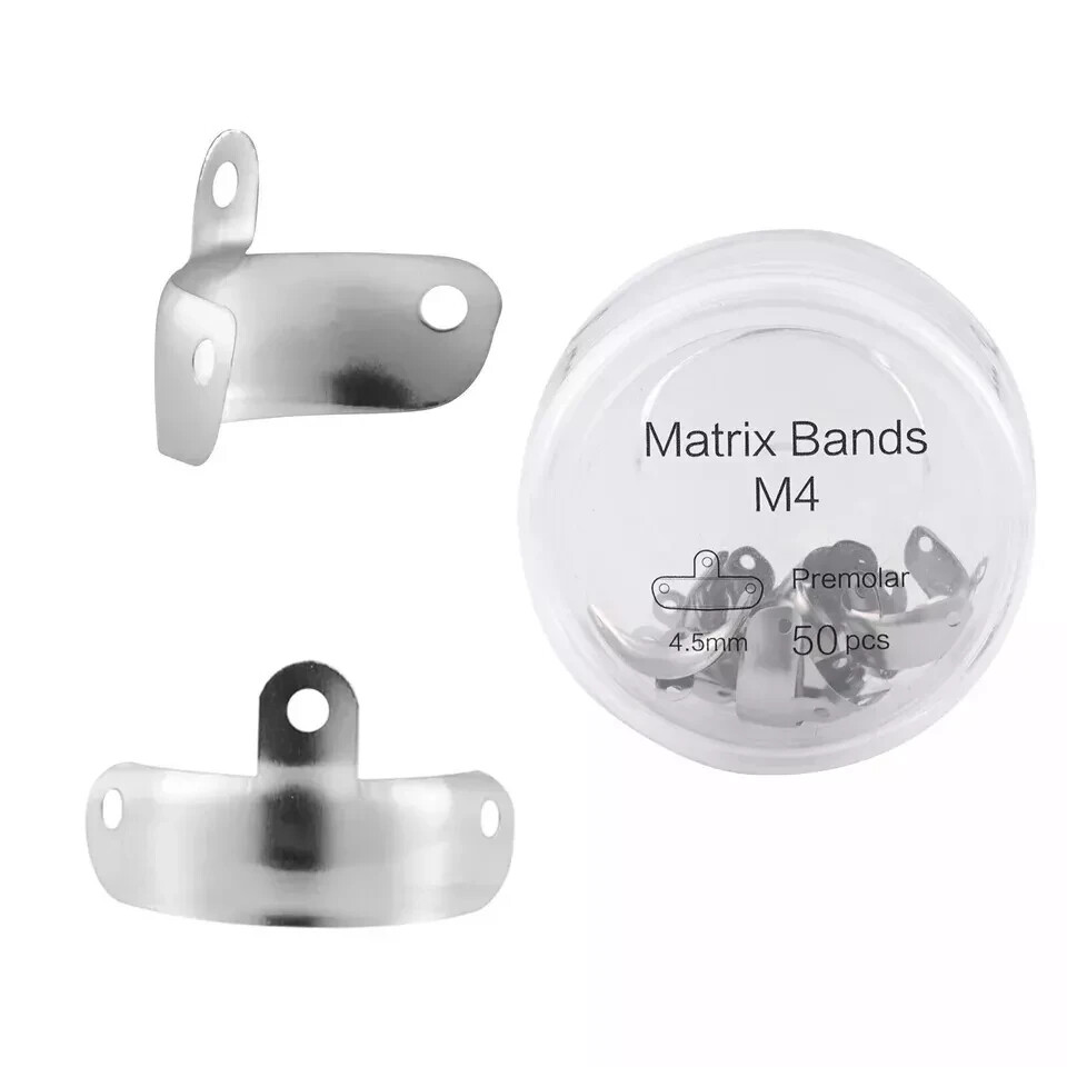50Pcs/box Dental Sectional Matrix Bands M4 Metal Sectional Contoured Matrice