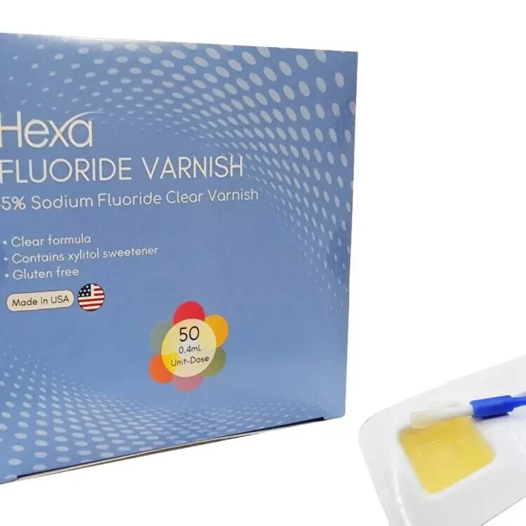 Hexa 5% Sodium Fluoride Clear Varnish W/ Xylitol – 0.4mL Unidose
