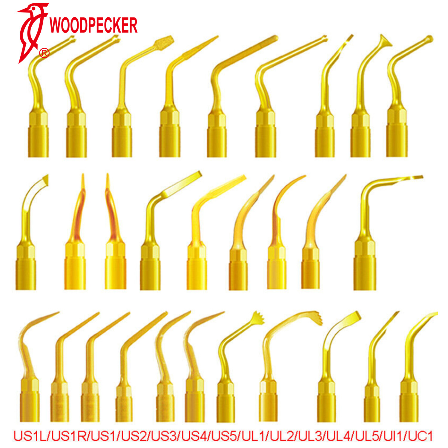 Dental Piezo Scaler Ultrasonic Bone Surgery U Tips Fit NSK Woodpecker US-II LED