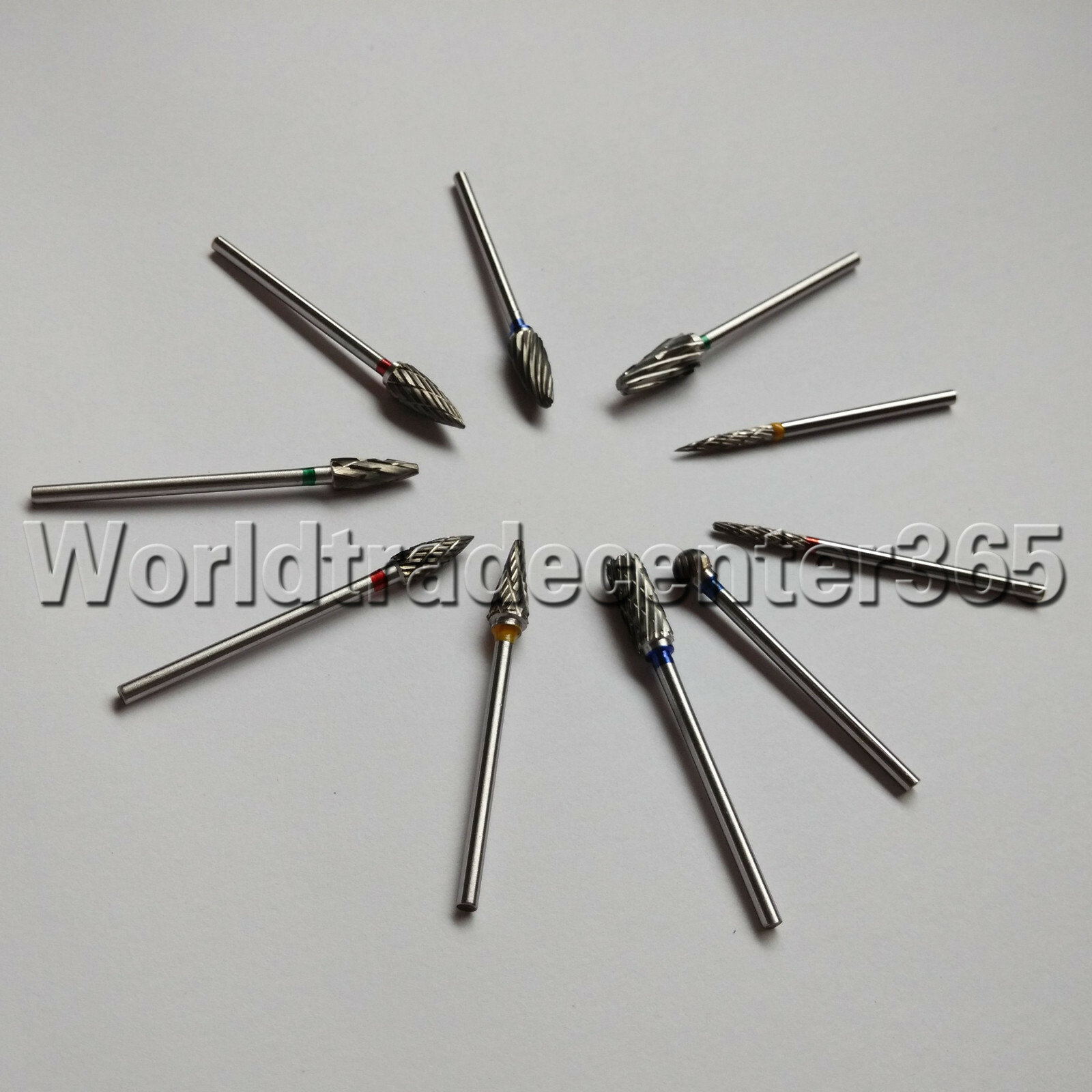 Dental Lab Polishing Bur Drills Tungsten Steel Carbide Burs Burrs 2.35MM 6 Types