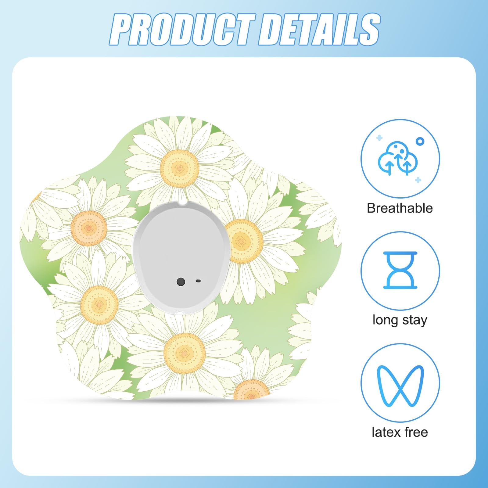 25pcs Adhesive Patches for Dexcom G7, Waterproof CGM Over Patch M, Colorful