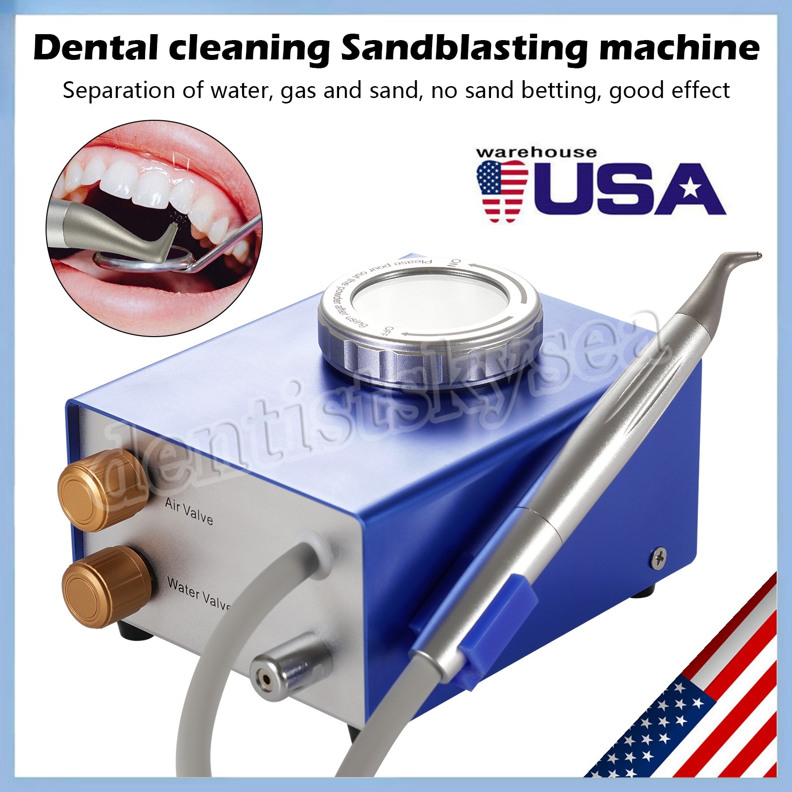 Flow Teeth Polishing Polisher Handpiece Hygiene Jet 2/4 Holes Dental Air Prophy
