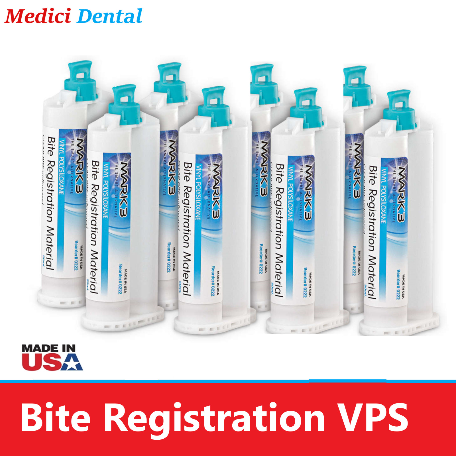 VPS Bite Registration Material Unflavor FAST Set Cartridges Dental PVS, Made USA