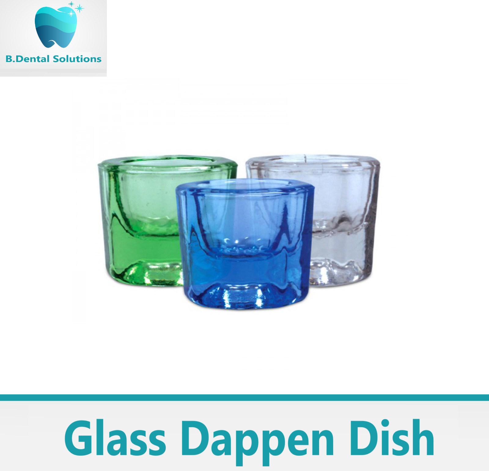 MARK3 Glass Dental Dappen Dish Mixing Cup Clear / Blue / Green / Amber, 1/Ea