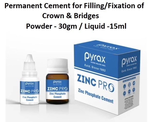 Dental ZINC PRO Zinc Phosphate Cement Permanent Tooth Filling Fixation of Crowns