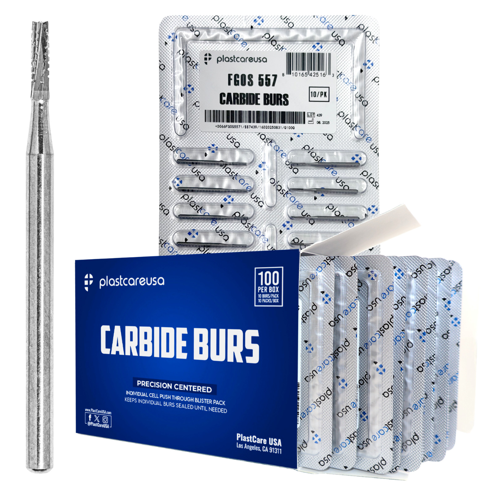 100 FG 557 Surgical Carbide Dental Burs High Speed Handpiece Friction Grip
