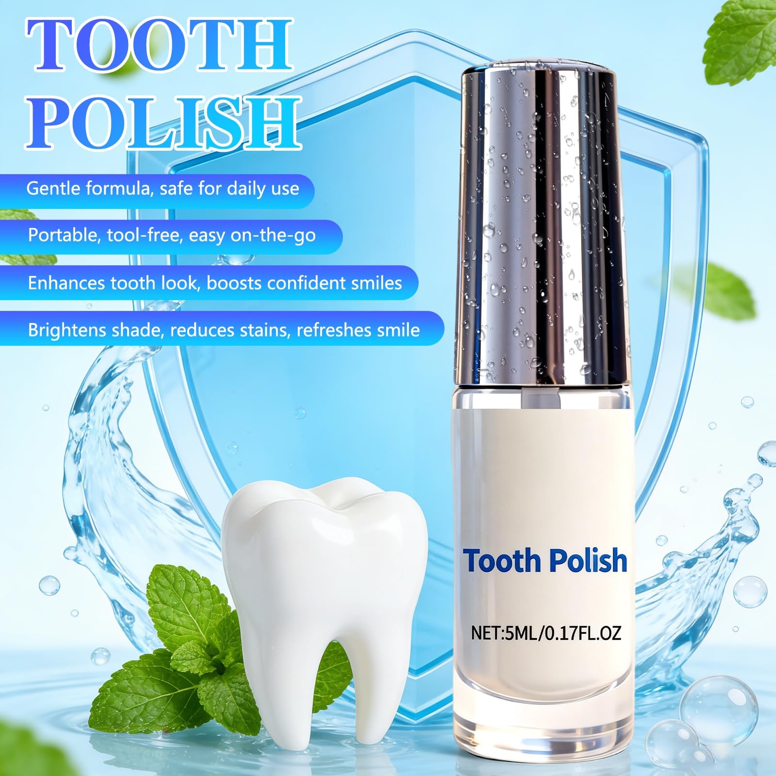 Tooth Paint, Polish, Instant White 0.09 Fl Oz (Pack of 2), 1 Pcs